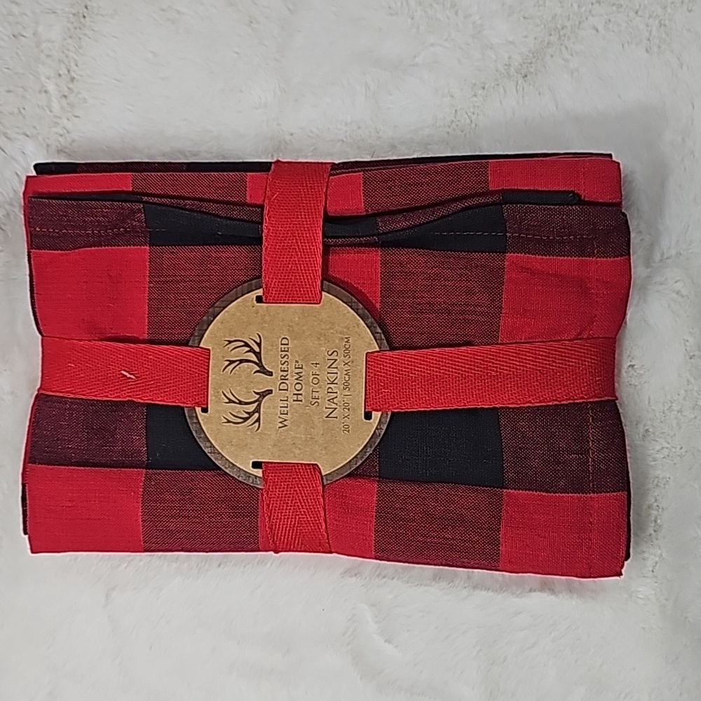 Well Dressed Home Set of 4 Napkins Buffalo Checker